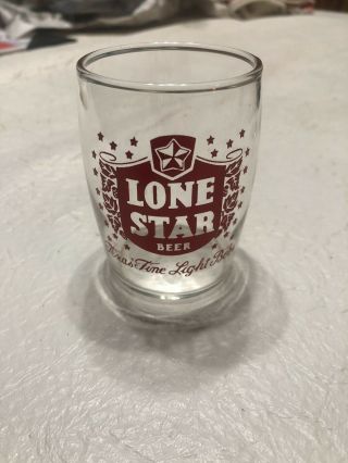 Vintage Lone Star Beer 3” Barrel Glass,  San Antonio,  Texas