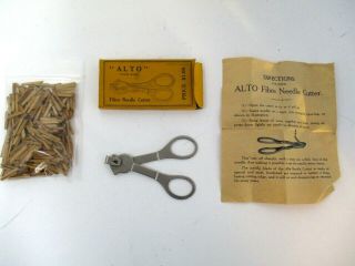 Alto Fibre Needle Cutter With Wood Fiber Needles Vintage Phonograph Parts