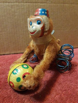 Vintage Wind Up Circus Monkey 1950 