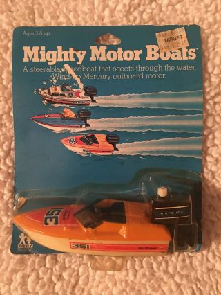 In Package Vintage Tomy Mighty Motor Boats 351 Ski Streak Wind Up Toy 1980