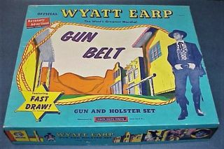 Nos,  Empty Box,  For Wyatt Earp,  Gun And Holster Set,  Esquire Novelty Co.  Nj,  Usa