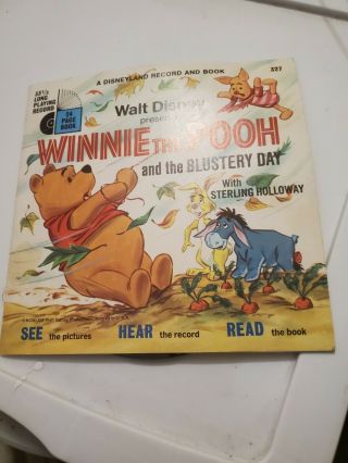 Walt Disney Winnie The Pooh And The Blustery Day 33 1/3 Record And Book