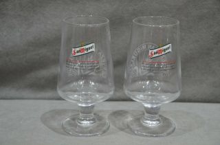 (2) San Miguel Half Pint 10oz Toughened & Nucleated Goblet Glass M11