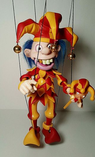 Vintage Bozart Dexter The Jester Marionette String Puppet Clown Toy Collectible