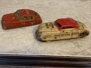 2 Antique Tin Wind Up Cars Marx For Repair They Do Not Work