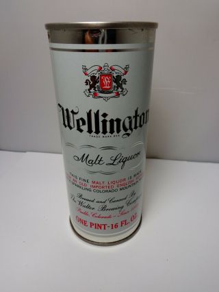 16oz.  Wellington Malt Liquor Straight Steel Pull Tab Beer Can 169 - 4 Walter Brg