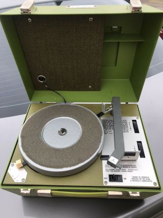 Vintage 1960s Portable Stereo Phonograph Record Player For The Handicap & Others