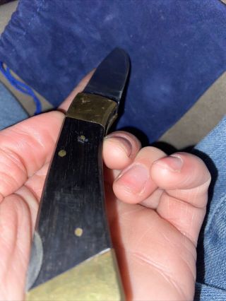 Edge Mark Vintage ADVENTURER Folding Knife W Sheath 11 - 207 440 - C Stainless Japan 3