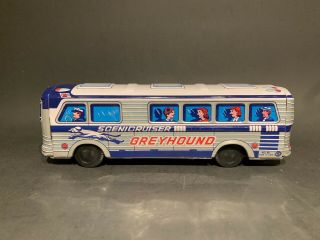 Vtg.  Tin Litho.  Greyhound Scenicruiser,  Made In Japan No.  91 Friction Toy