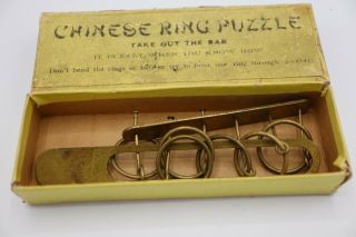 Antique Chinese Rings Toy Puzzle Game Rare