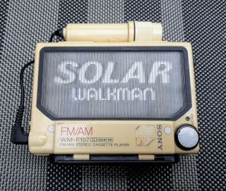 Vintage Sony Walkman Solar White Wm - F107