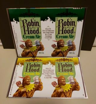 Set Of 2 Robin Hood Cream Ale Pittsburg Brewing Unrolled 12 Oz Beer Unrolled Can