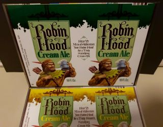 Set of 2 Robin Hood Cream Ale Pittsburg Brewing UnRolled 12 oz Beer Unrolled Can 3