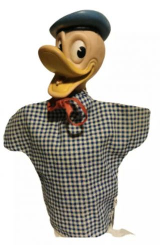 Donald Duck 1950s Hand Puppet Walt Disney Gund Cloth Body Rubber Head Wdp