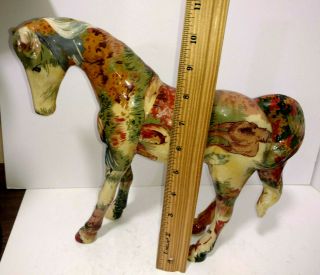 Vintage Antique Paper Mache Horse 10 1/4 Tall X 11 3