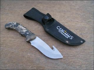Vintage Camillus Titanium Fixed Blade Hunting Knife W/gut Hook Made In Usa