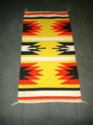 Vintage Navajo Indian Yellow,  Black & Red Wool Rug Designs 2
