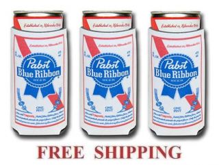 Pabst Blue Ribbon 3 Pbr 16oz Beer Can Coolers Koozie Coolie Huggie