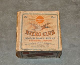 Remington Umc " Empty " Nitro Club " Empty " Shot Shell Box " Empty "