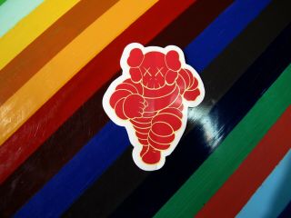 Vtg 2000s Kaws Graffiti Art Sticker Running Chum Red Canary
