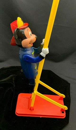 Vintage Disney Wind - Up Climbing Mickey Mouse Fireman Durham Toys Box