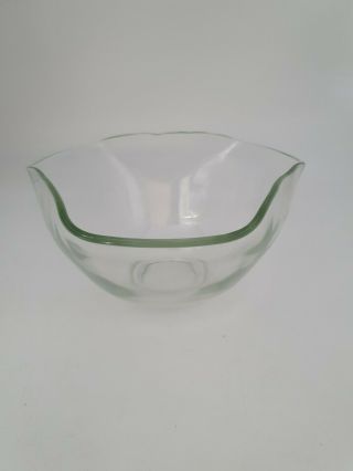 Vintage Mid Century Large Steuben Style Clear Glass Fruit Bowl