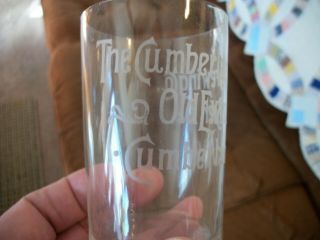 Vintage Old Export Beer Etched Glass - Cumberland Md Brewing Co -