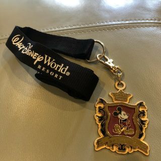 2008 Walt Disney World Mickey Mouse Crest Pin Lanyard Medal & Trading Pin Strap