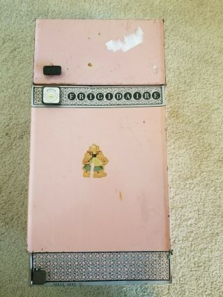 Vintage Pink Retro Wolverine 1950s Frigidaire Refrigerator Toy Tin