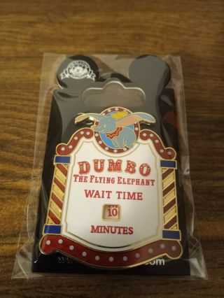 2009 Disney Wait Time Sign Hkdl Dumbo The Flying Elephant Collector Pin