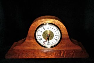Hawaii Vintage Koa Wood Mantle Clock 10 1/2 " L X 5 " H X 3 1/4 " D