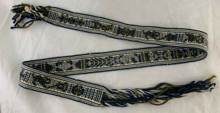 Vintage Native American Indian Navajo Woven Sash Belt Strap 52 " Long