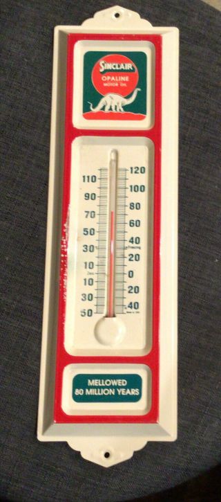 Vintage Sinclair Opaline Motor Oil Thermometer Dino Dinosaur Gas Advertising