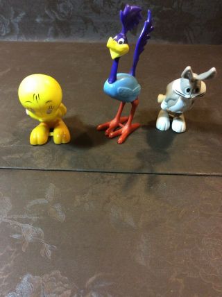 Vintage Warner Brothers Road Runner,  Bugs Bunny & Twity Bird Wind Up Toy 1978