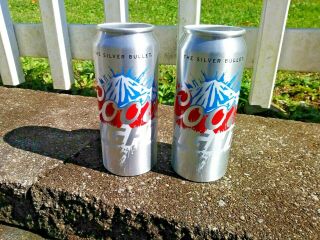 Coors Light Beer Aluminum 16oz Can Shaped Cups Set Of 2 Man Cave Bar Stock
