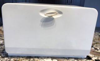 Vintage Kco Canada Metal Co White Enamel Bread Box Cutting Board Door