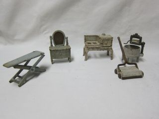 Vintage Cast Iron Doll House Furniture