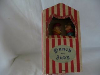 Vintage Punch & Judy Puppet Toy Theatre Plaster Characters Ww11 War Time?