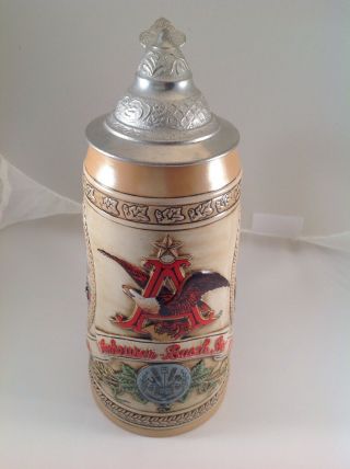 Budweiser 1986 G Series Limited Edition Lidded Beer Stein Water Transportation