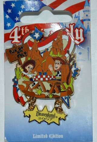 Dlr Disney Le Dangle Pin Fun On The 4th Of July 2007 Toy Story Jesse & Woody