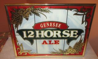 Genesee 12 Horse Ale Beer Sign Glass/ Acrylic With Frame