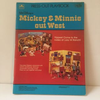 1983 Golden Walt Disney’s Mickey & Minnie Out West Punch Out Book