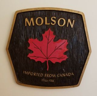 Molson Canadian Beer Maple Leaf Bar Pub Vintage Sign Mancave