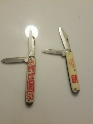 Two Vintage Coca Cola Pocket Knives/one Is 1982 Knoxville World Fair - Usa Made