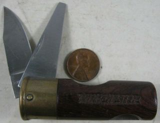 Vintage 2 1/2“ Folding Pocket Knife Winchester 12 Gauge Shoot Gun Shell
