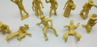 1950 ' s Roy Rogers & Western Marx Playset 60 MM Cowboy Figures Pale Yellow Color 3