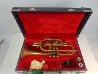 Vintage Olds Ambassador Cornet - Fullerton Ca With 2 Mouthpieces And Case