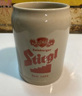 Salzburger Stiegl Bier 0.  5l Stoneware Beer Mug Stein Austria Germany,  Vgc