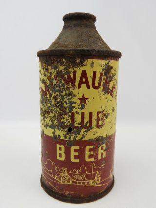 Milwaukee Club Bulb Cone Top Beer Beer Can Schlitz