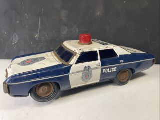 1969 Chevrolet Impala Highway Patrol Police Car,  Battery Op,  Japanese Tin Parts